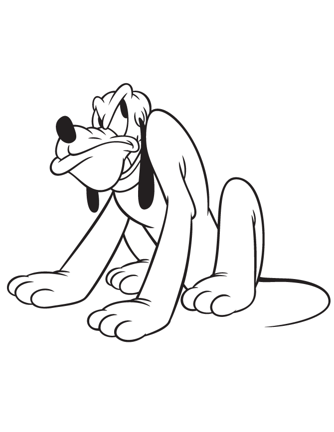 Disneys Pluto Dog Mad Coloring Page | HM Coloring Pages
