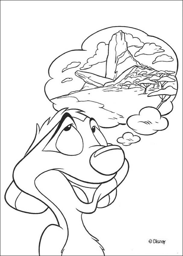 The Lion King coloring pages - Timon dreaming