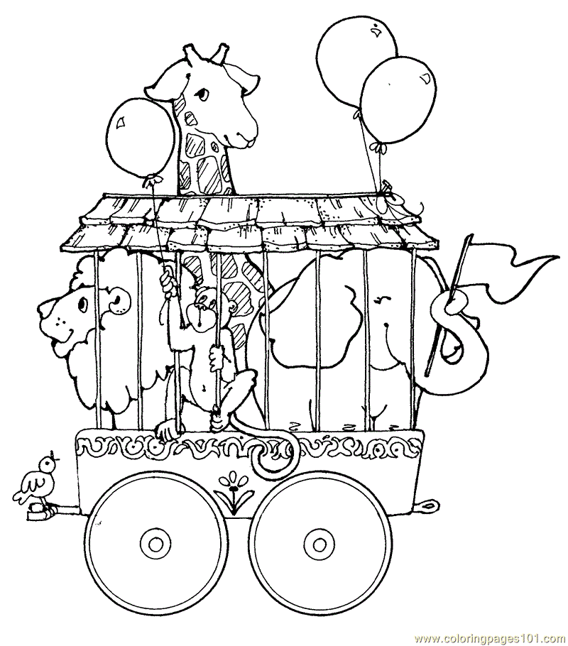 circus train car Colouring Pages