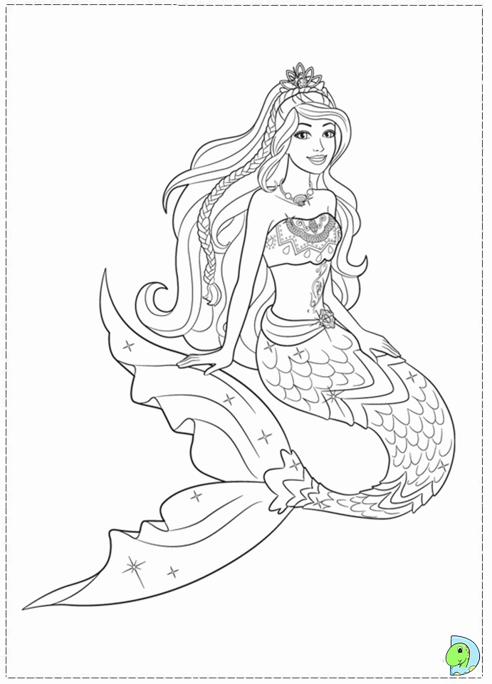 Free HQ Barbie Mermaid Tale Movie Coloring page for kids 