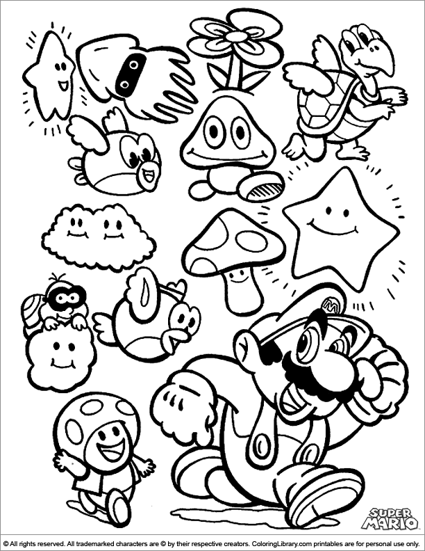 Super Mario Brothers coloring picture