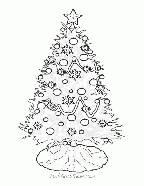 Christmas Trees and Bells Coloring Pages To Print