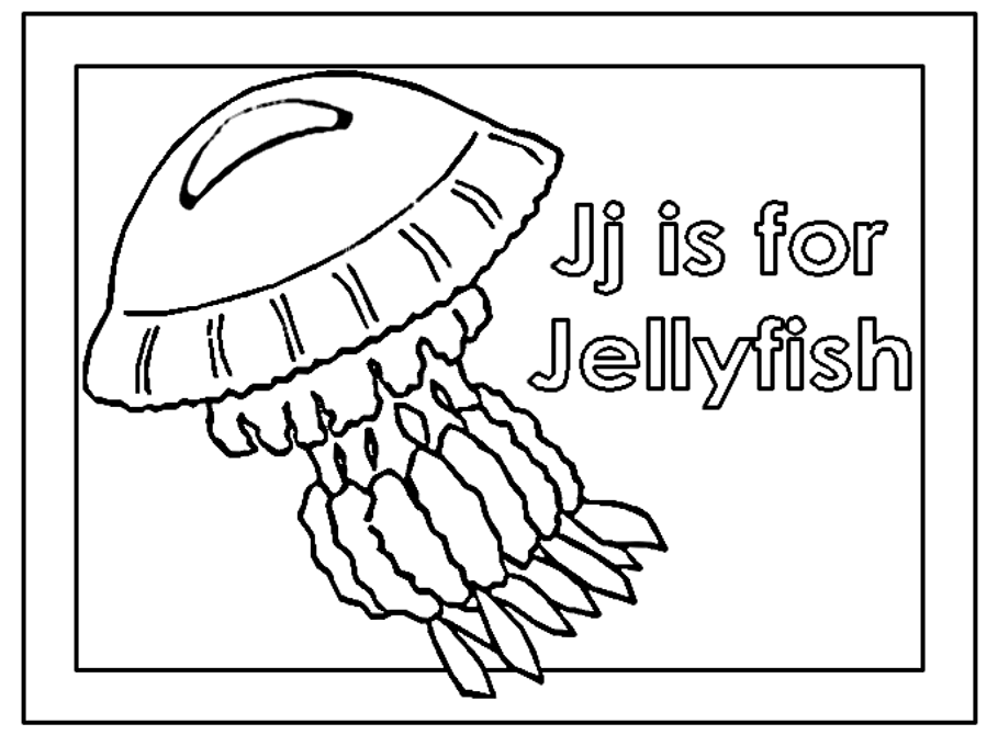 b jellyfish Colouring Pages