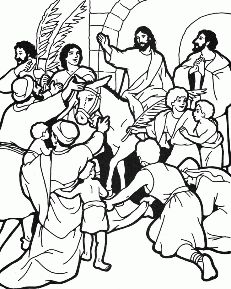Jesus Bible coloring page | Bible: Jesus and His Triumphal Entry | Pi…