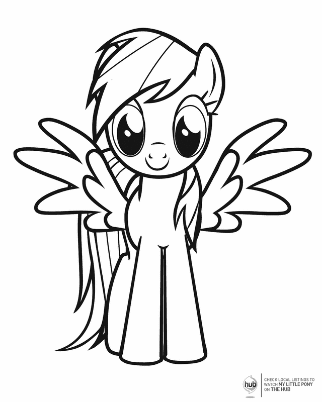 My Little Pony with wings - Free Printable Coloring Pages