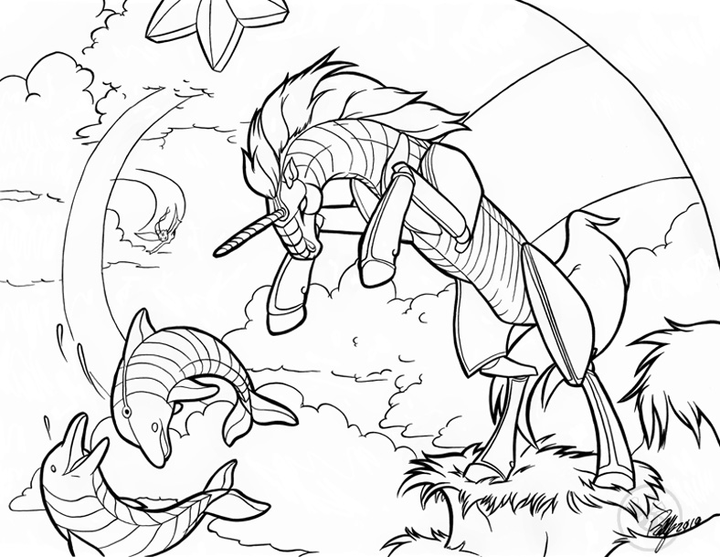Robot Unicorn Attack inks by Bee-chan on deviantART