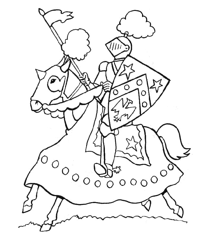 Knight With Sword - Knight Coloring Pages : Coloring Pages for 