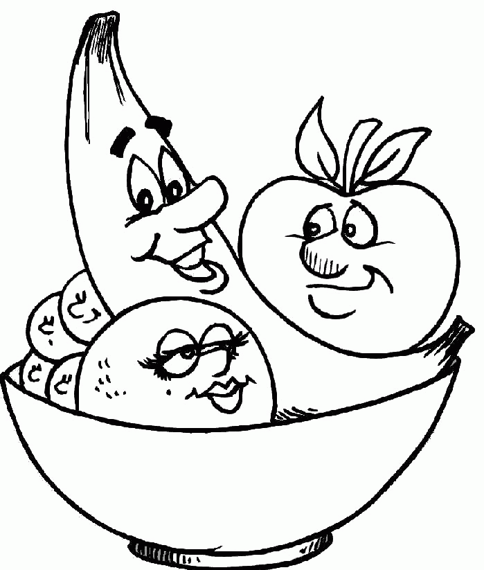 Free Printable Fruits and Vegetables Coloring Page For Kids 