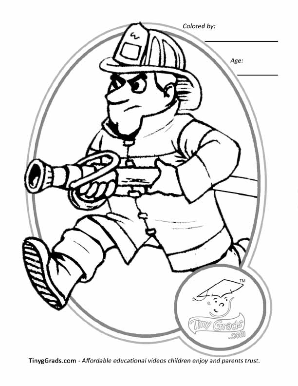 Fire fighter Jobs Coloring Pages for kids to Print | coloring pages