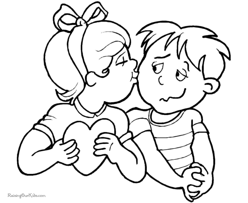 Kid Valentines Coloring Pages - 020