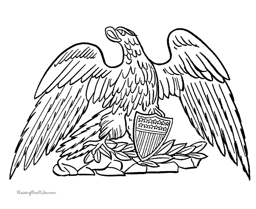 Patriotic Eagle drawings and coloring pages -005