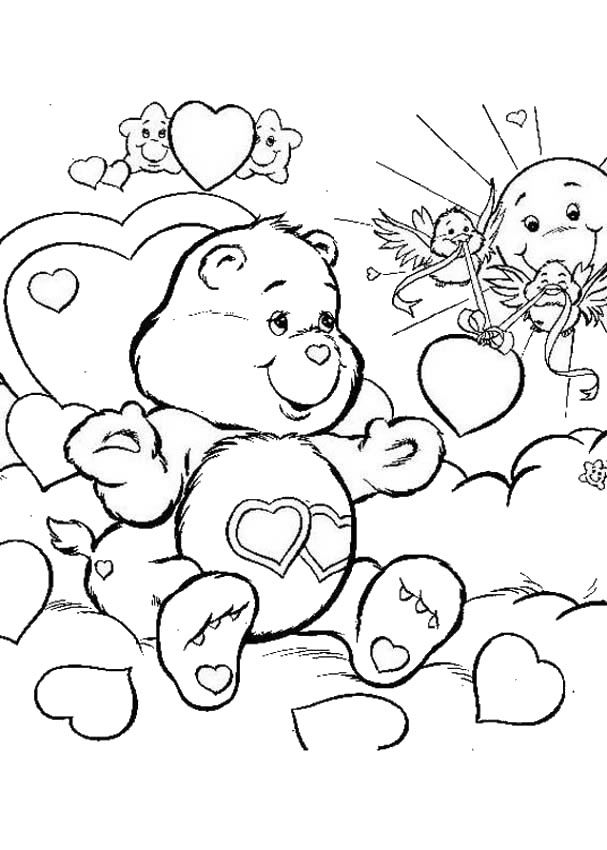 CARE BEARS coloring pages - Love-a-lot Bear
