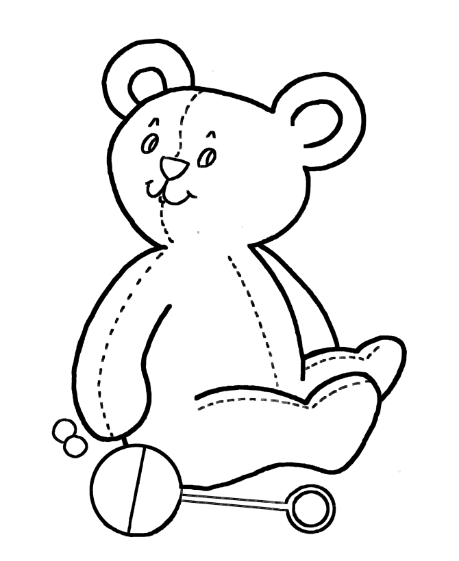 simple shape Doll coloring page for kids | COLORING WS