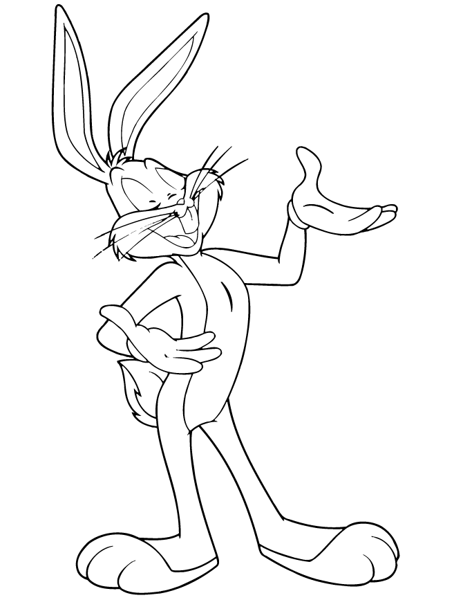 Bugs Bunny Cartoon For Kids Coloring Page | Free Printable 
