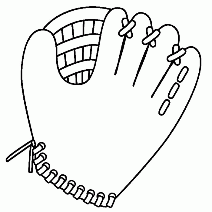 Glove Ball And Bat Coloring Page - Sports Coloring Pages on 