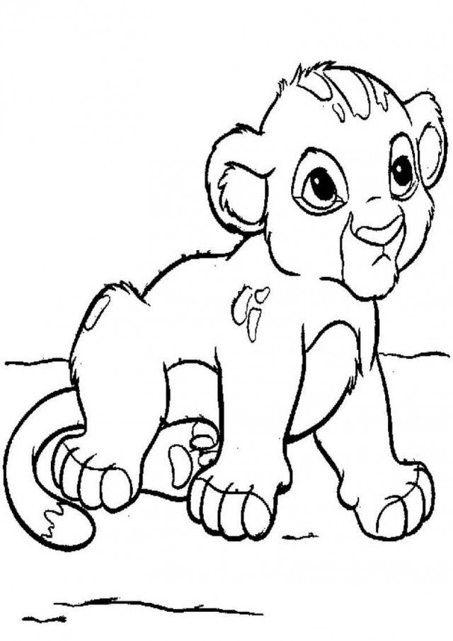 Baby Lion Cub Coloring Pages For Kids Printable 139274 Baby Lion 