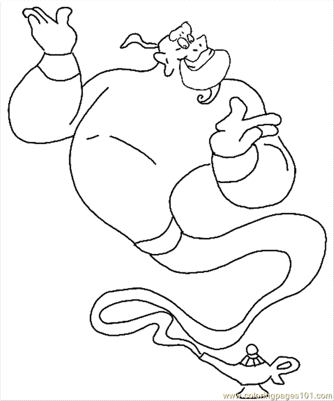 Aladdin Genie Coloring Pages Images & Pictures - Becuo