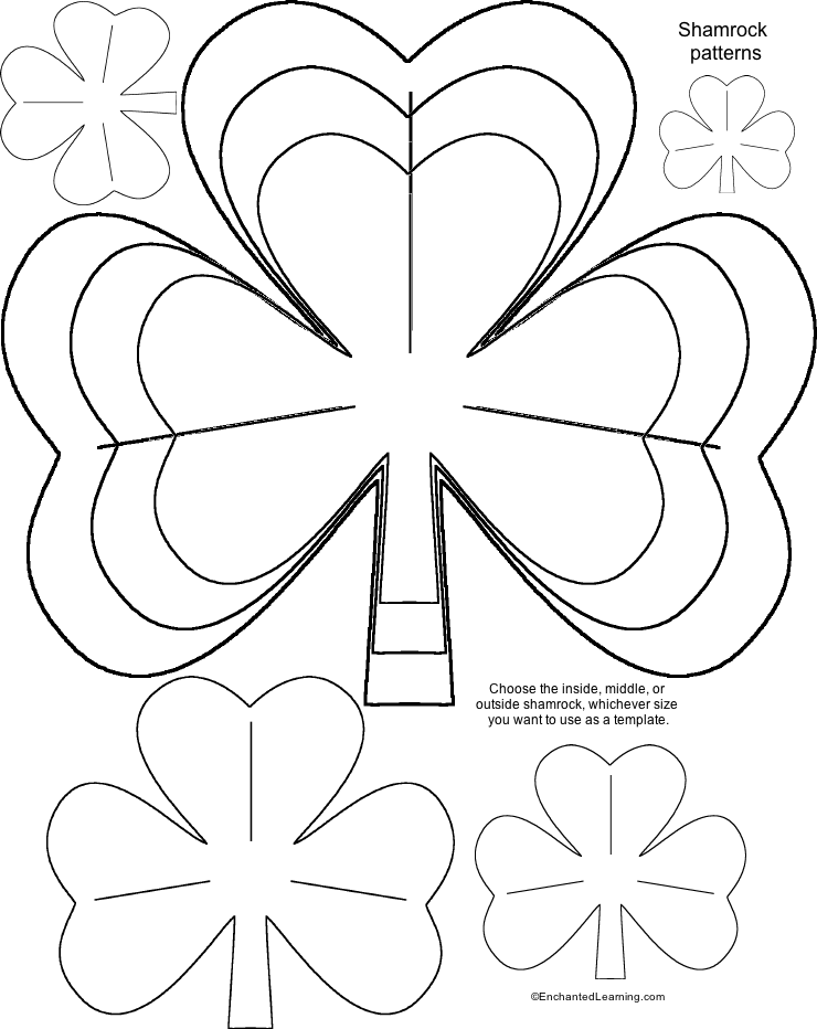 St. Patrick's Day Shamrock Templates for Crafts - Enchanted 