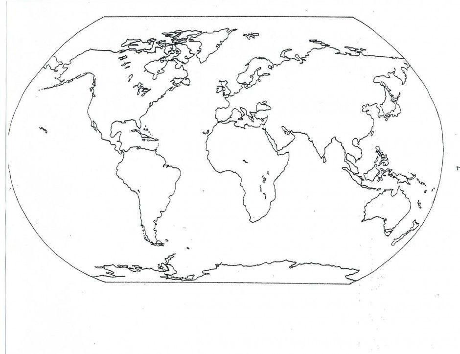 Map Of World Coloring Page For Kids Printable Coloring Sheet 