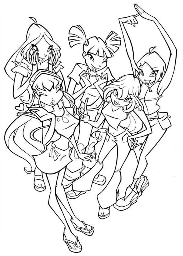 All Characters Winx Club Coloring Pages : Batch Coloring