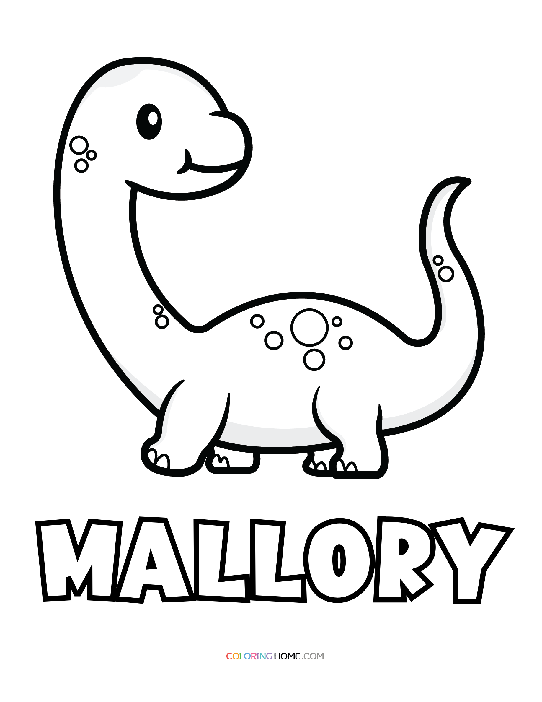 Mallory dinosaur coloring page