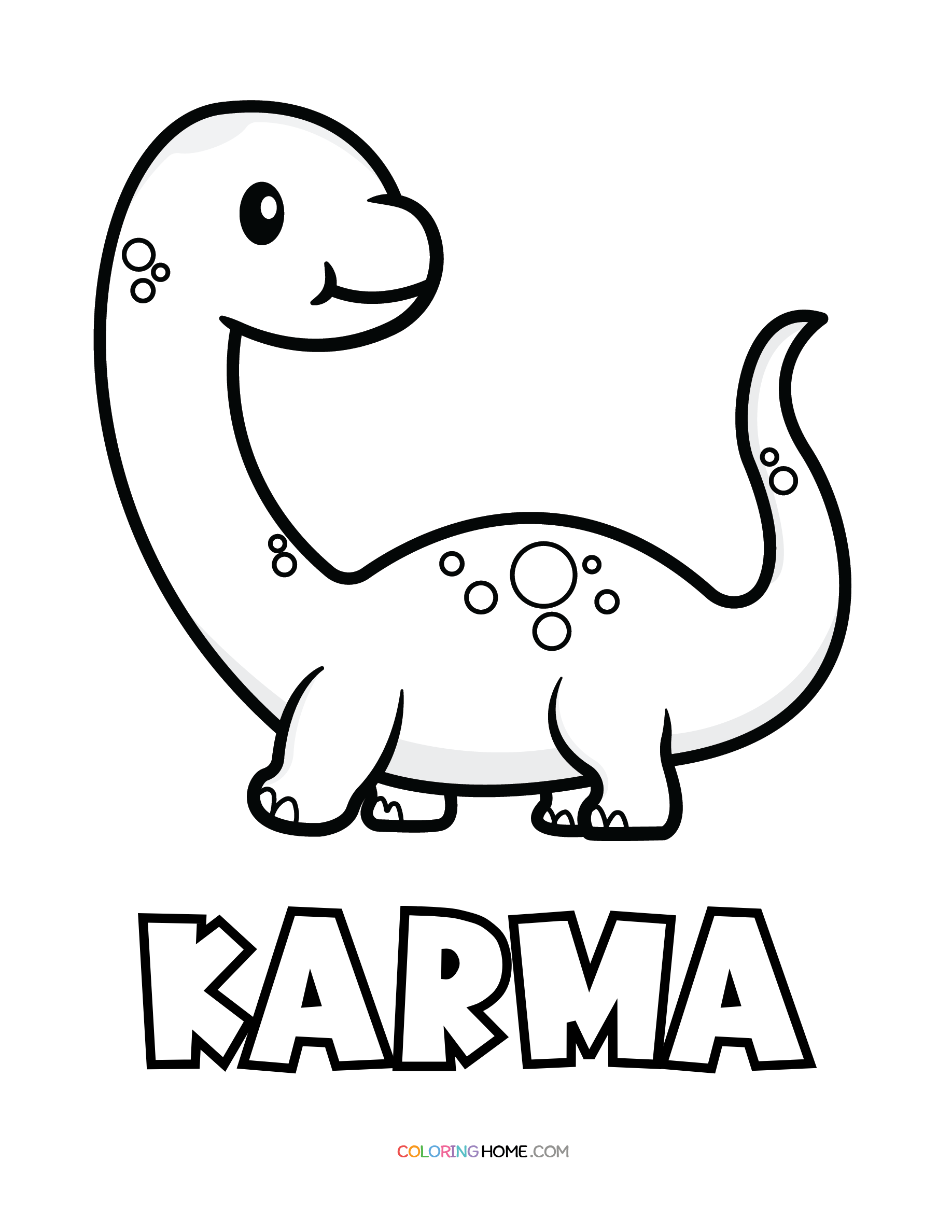Karma dinosaur coloring page
