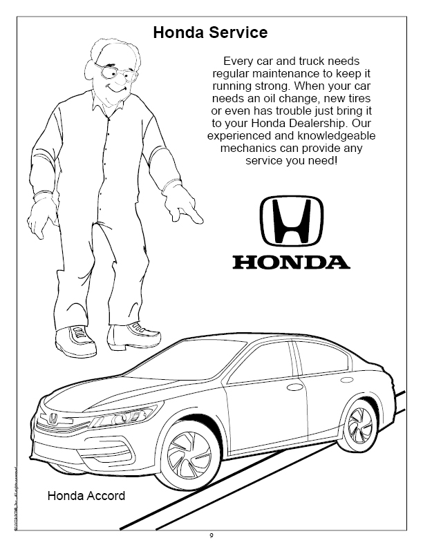 Honda Imprint Coloring Book