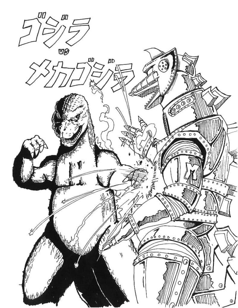 Godzilla vs Mechagodzilla Coloring Page - Free Printable Coloring Pages for  Kids