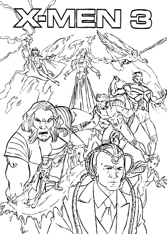 x-men coloring pages | Team colors