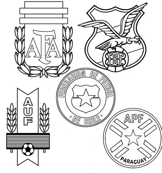 Coloring page Copa America 2021 : Group A: Argentina, Bolivia, Chile,  Uruguay, Paraguay 4
