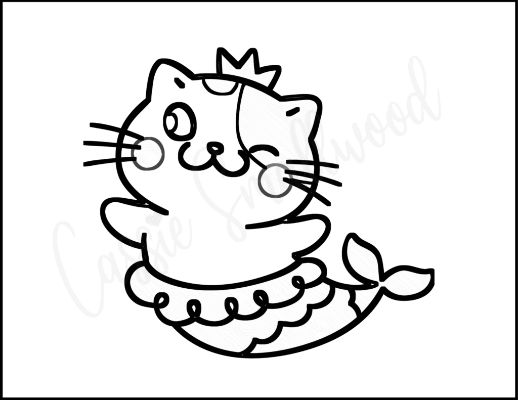 Cute Mermaid Coloring Pages For Kids - Cassie Smallwood