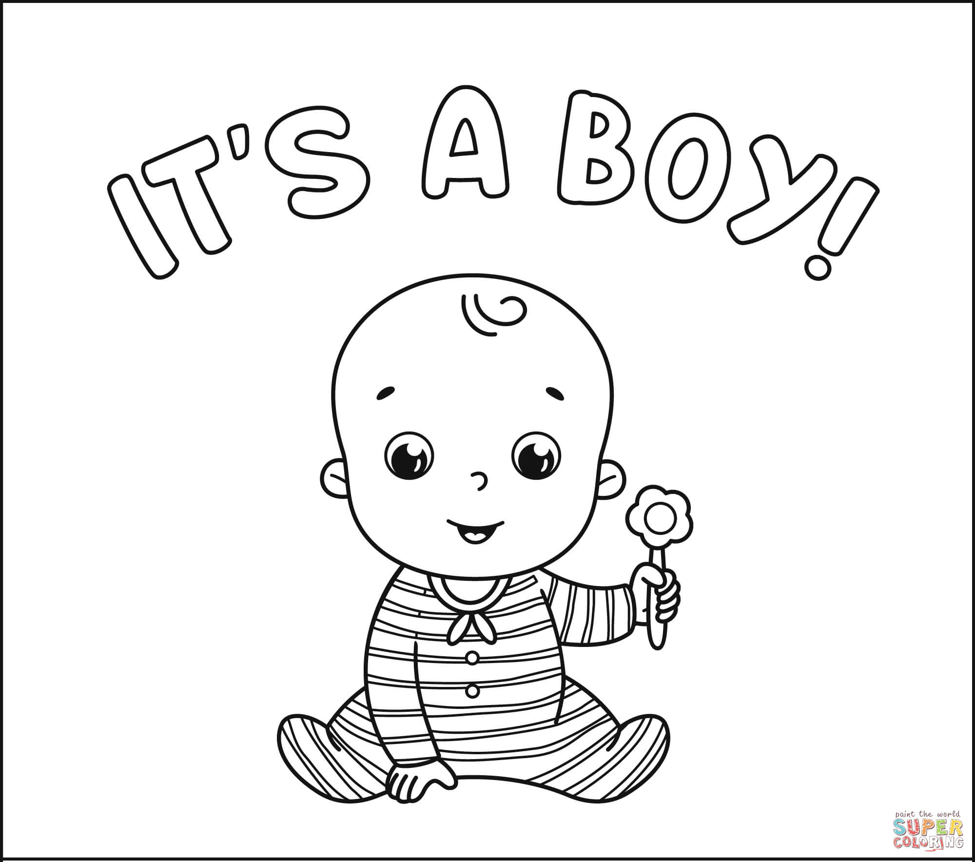 It's a Boy coloring page | Free Printable Coloring Pages