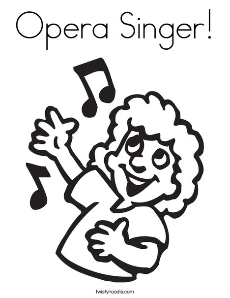 Opera Singer Coloring Page - Twisty Noodle
