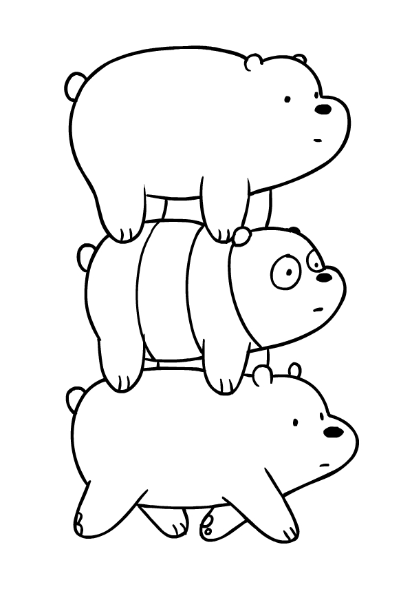 Drawing dei We Bare Bears coloring page