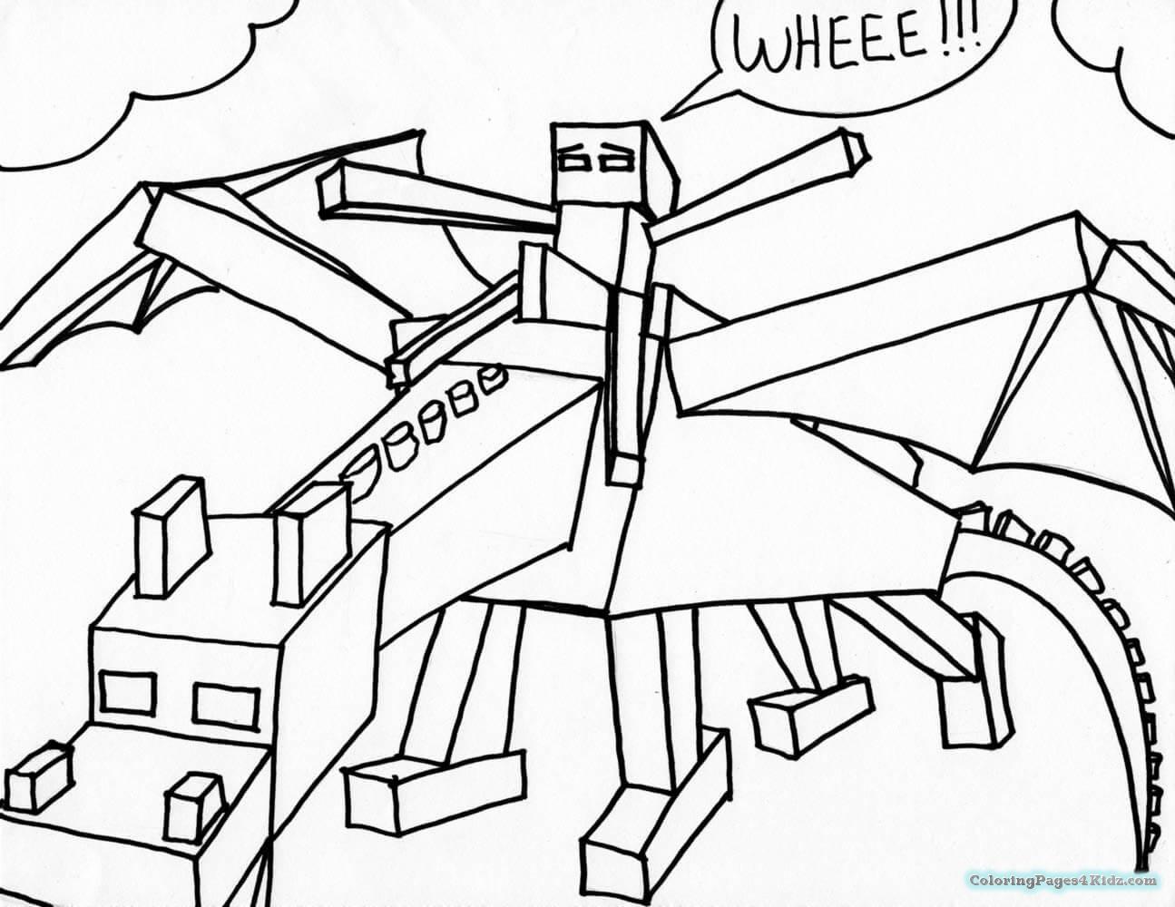 Minecraft Dragon Coloring Pages