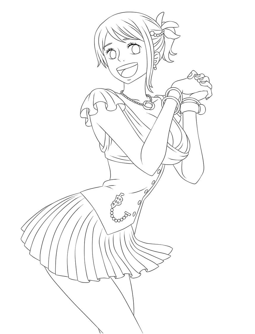Fascinating Nami Coloring Page - Anime Coloring Pages