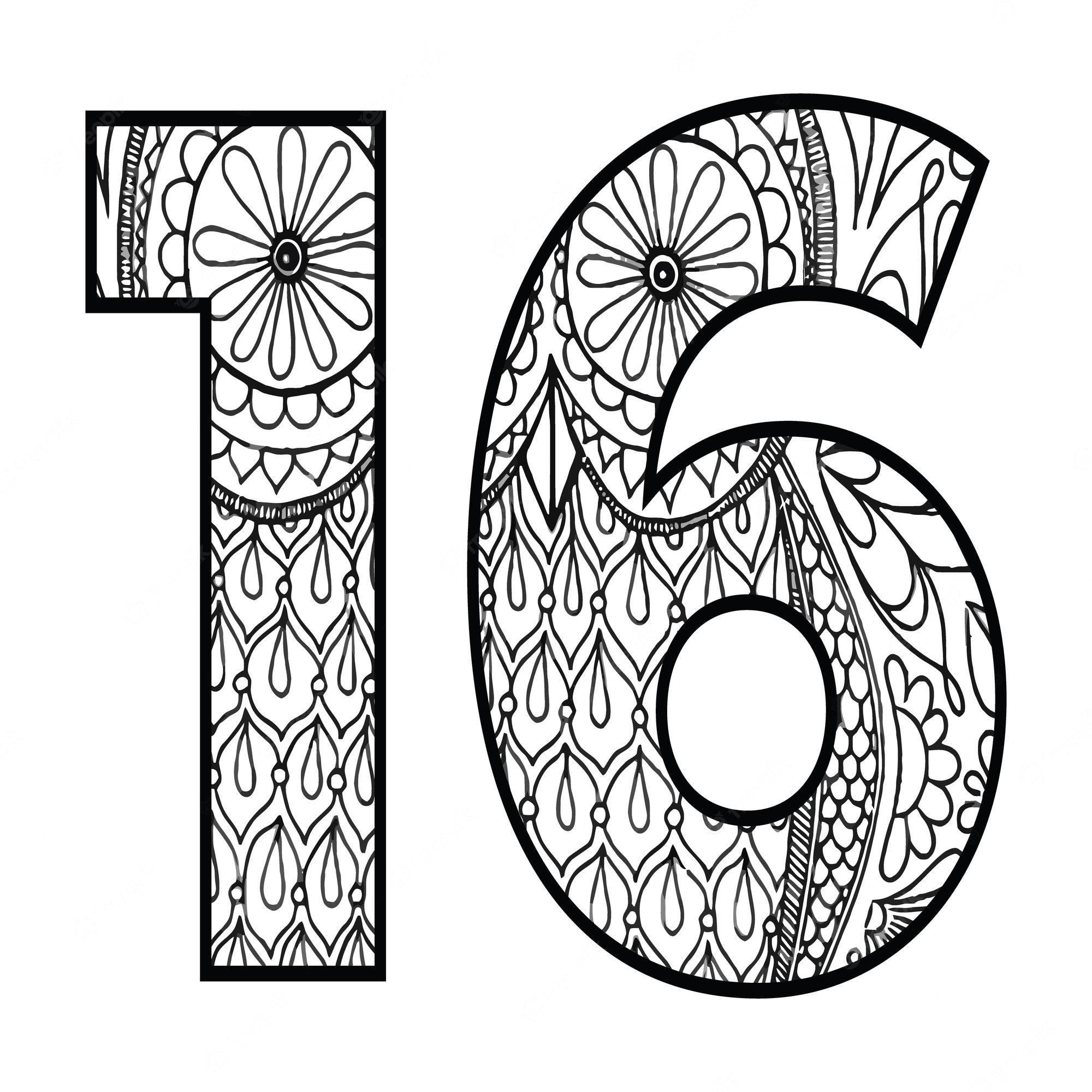 Premium Vector | Mandala number coloring page for kids