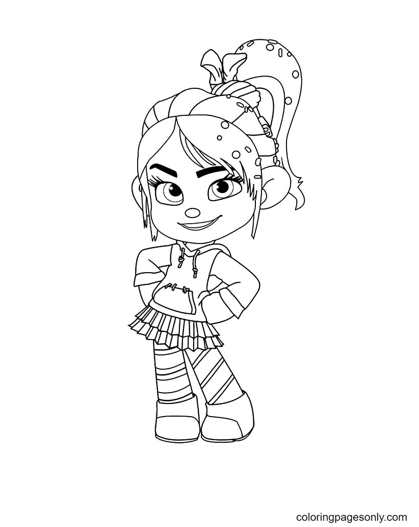 Cute Beautiful Vanellope Coloring Pages - Wreck-It Ralph Coloring Pages - Coloring  Pages For Kids And Adults