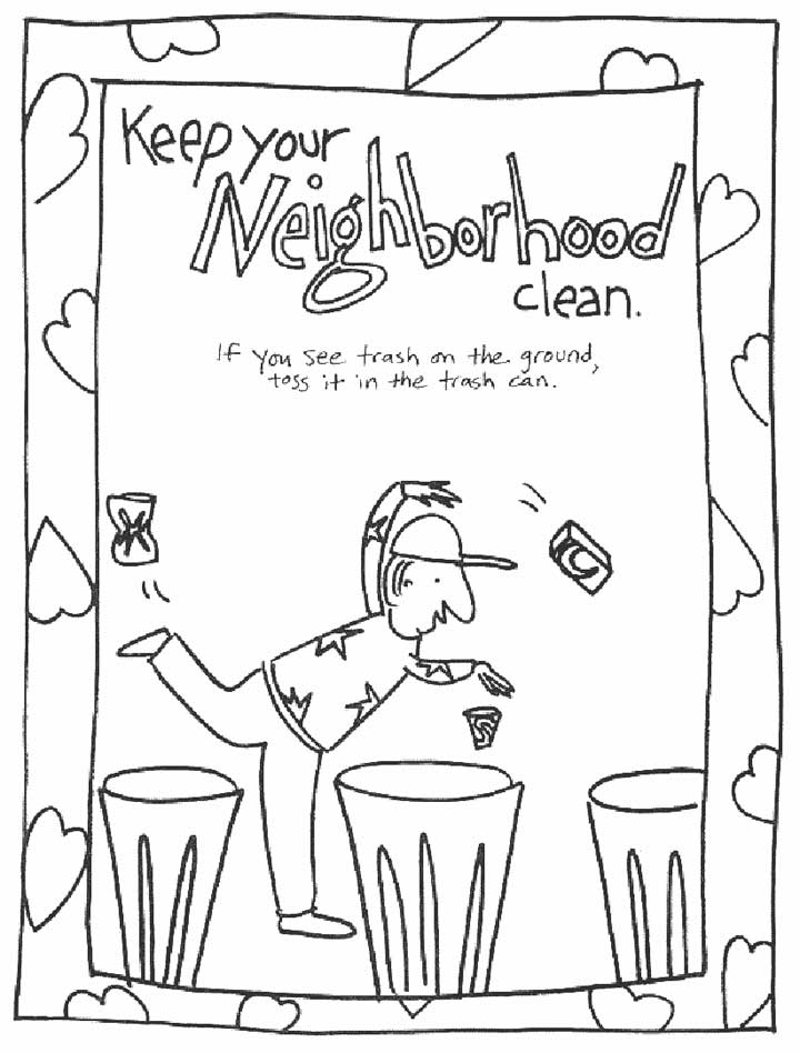 Use the Trash Can - Coloring Page for Kids - Free Printable Picture