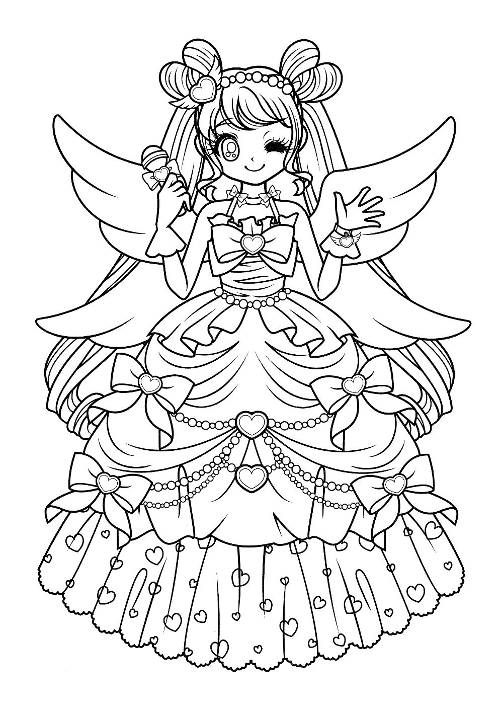 Cute Glitter Force Anime Coloring Pages - Coloring Cool