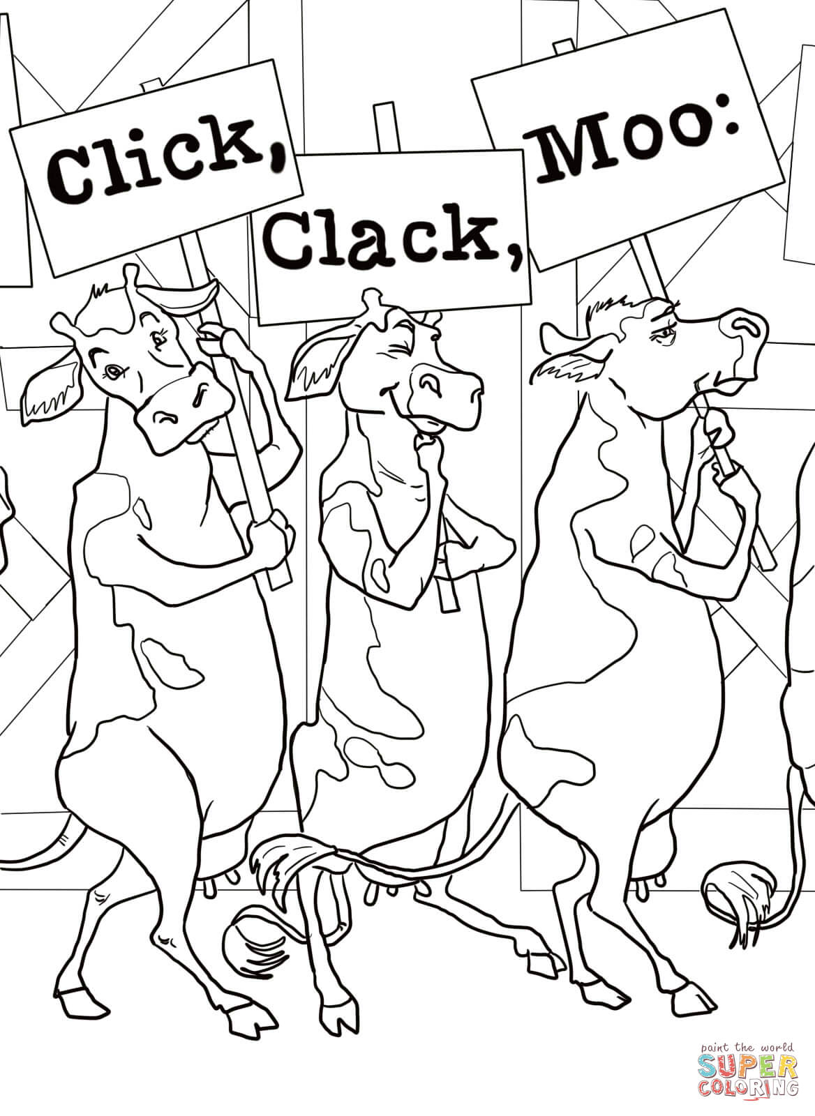 Click Clack Moo Cows That Type coloring page | Free Printable ...