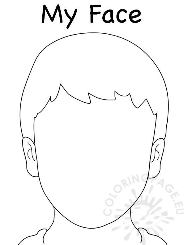 Face Blank Boy Template – Coloring Page