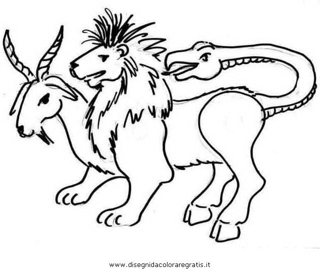 Chimera Coloring Pages | Coloring pages, Chimera, Mythical creatures