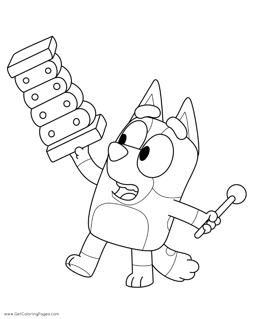 Bluey Bingo Coloring Page - Get Coloring Pages