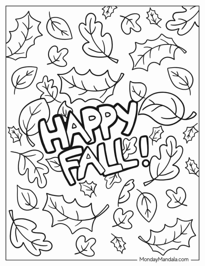 68 Autumn & Fall Coloring Pages (Free ...