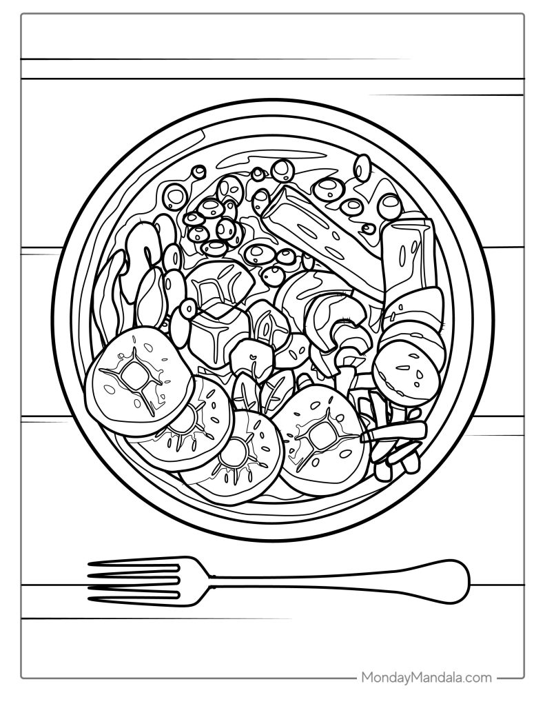 30 Food Coloring Pages (Free PDF ...