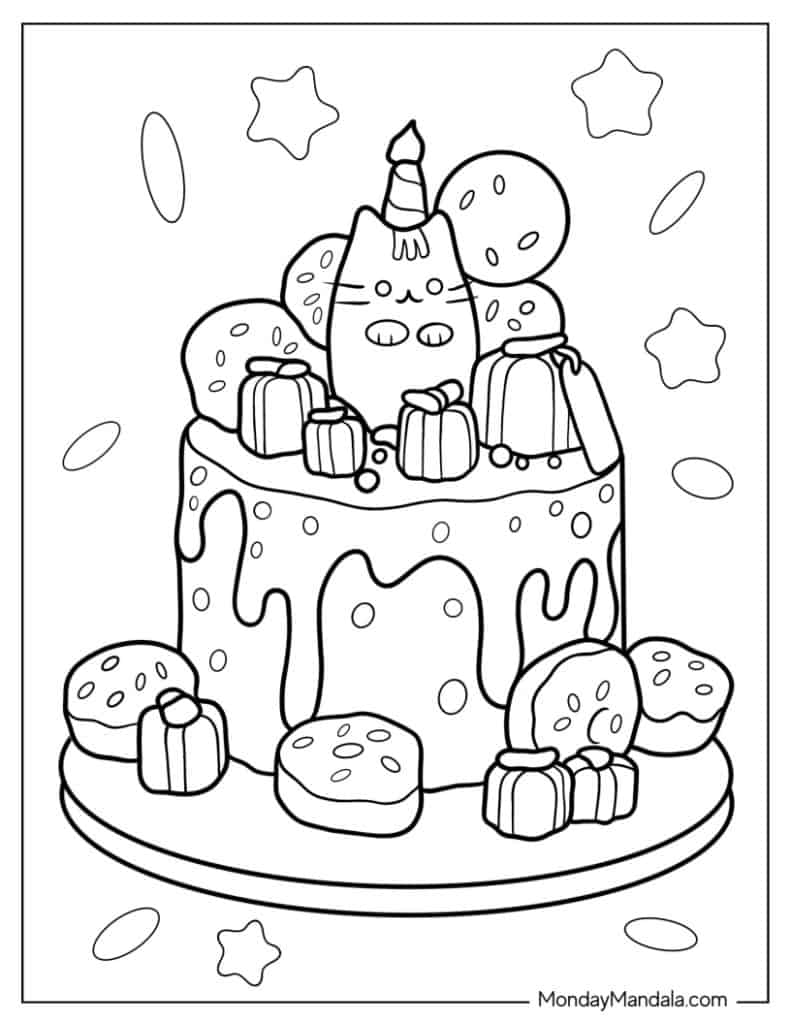 30 Cake Coloring Pages (Free PDF ...
