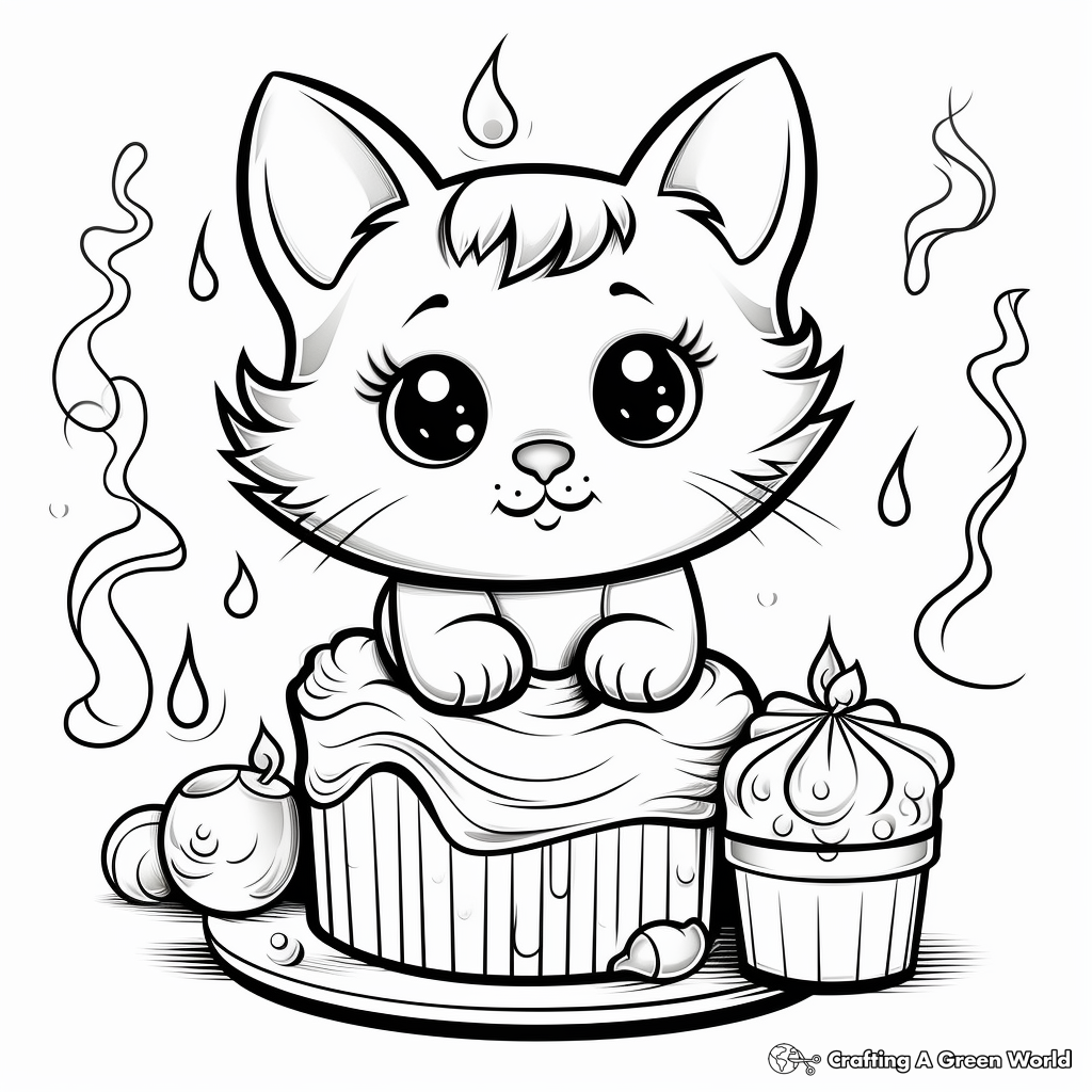 Cat Cake Coloring Pages - Free & Printable!