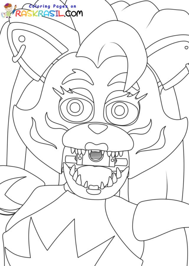 Roxanne Wolf FNAF Coloring Pages | Raskrasil.com | Fnaf coloring pages, Coloring  pages, Cute coloring pages