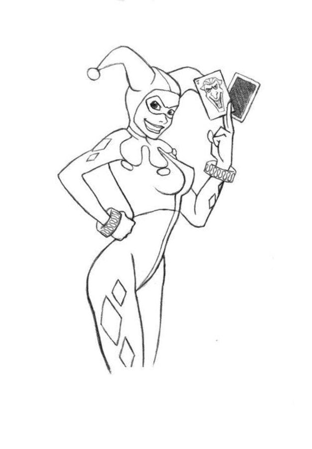 Coloring pages: Harley Quinn, printable for kids & adults, free